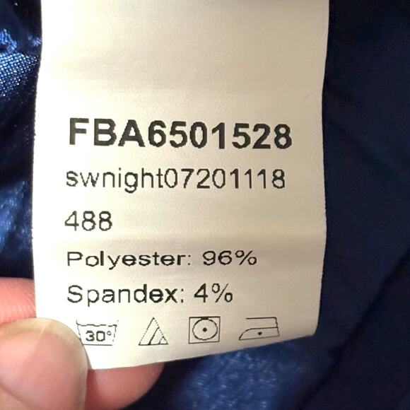 NWOT Deep Blue Satin Sleep Shorts - Black Lace Trim - Size XL - Sexy Lingerie - Picture 8 of 9